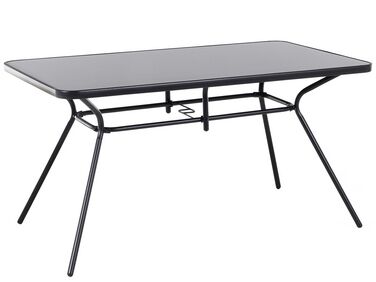 Kerti asztal fekete 140x80 cm LIVO