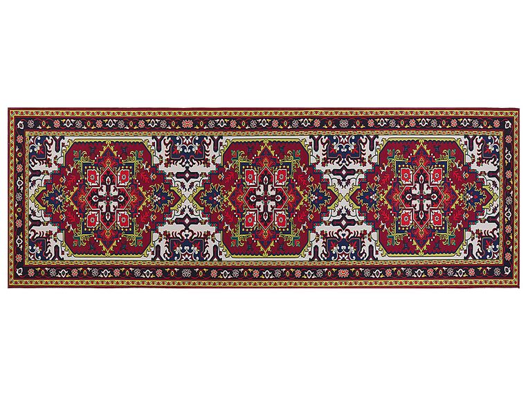 Teppich rot 70 x 200 cm orientalisches Muster Kurzflor COLACHEL_831664