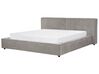 Manšestrová postel 180 x 200 cm šedá LINARDS_876157