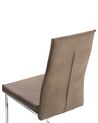 	Conjunto de 2 sillas de comedor de piel sintética beige arena/plateado ROCKFORD_693160