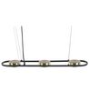 3 Light Metal LED Pendant Lamp Black and Brass MALI_824708