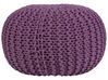 Cotton Knitted Pouffe 50 x 35 cm Purple CONRAD _734999
