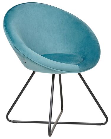 Cadeira em veludo azul claro FLOBY II
