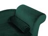 Chaise longue velluto verde smeraldo e legno scuro destra LUIRO_772134