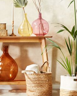 Kukkamaljakko lasi keltainen 31 cm BHATURA Kukkamaljakko lasi keltainen 31 cm BHATURA