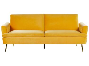 Velvet Sofa Bed Yellow VETTRE