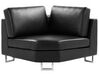 Canapé angle à droite en cuir noir 6 places avec LED STOCKOLM_756055