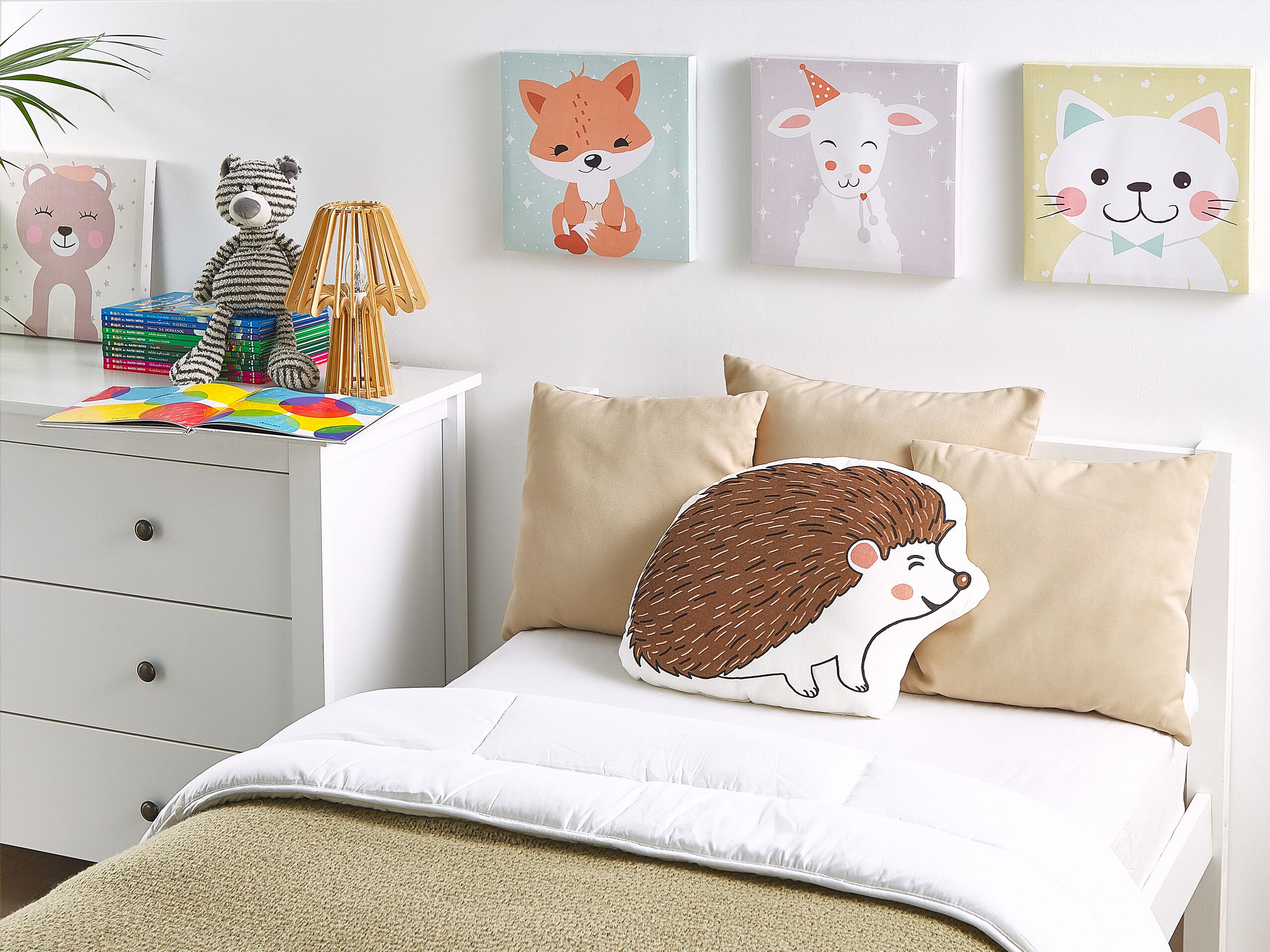 Conjunto de 2 almofadas decorativas infantis castanhas ouriço 46 x 36 cm BENAGULRU