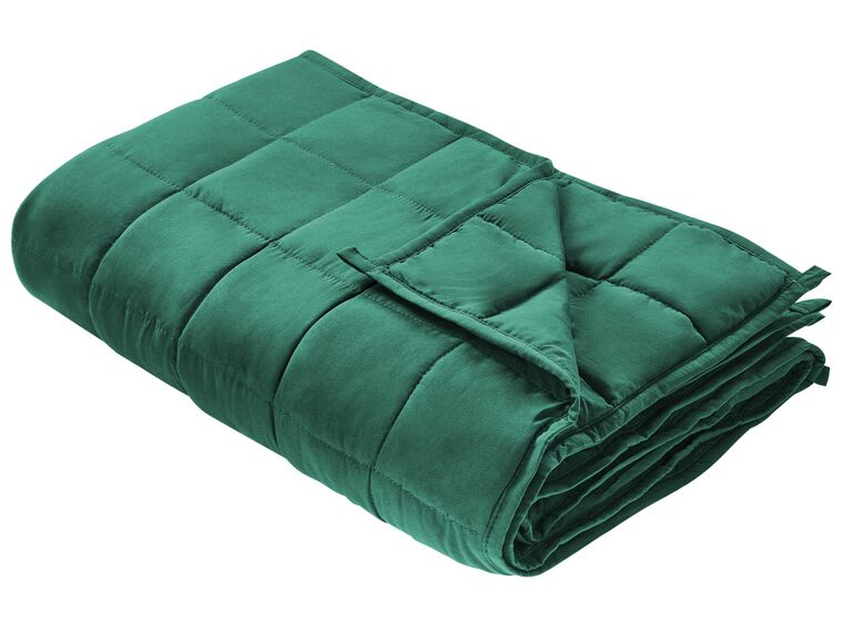Cobertor pesado 7 kg verde esmeralda 120 x 180 cm NEREID_891443