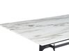 Eettafel glas wit/zwart marmerlook 160 x 90 cm BALLINA_794026