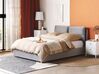 Sametová postel s úložným prostorem 140 x 200 cm světle šedá BATILLY_830136