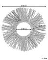 Rattanowe okrągłe lustro ścienne słońce ⌀ 60 cm czarne KALASIN_822235