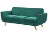 Sofabezug für 3-Sitzer BERNES Samtstoff grün_792950