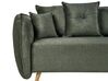 Sofa rozkładana welurowa z pojemnikiem zielona VALLANES_904242