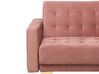 Conjunto de sala de estar 5 plazas de terciopelo rosa/dorado ABERDEEN_750275