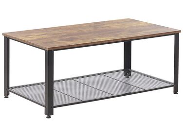 Table basse bois foncé et noire 106 x 60 cm ASTON