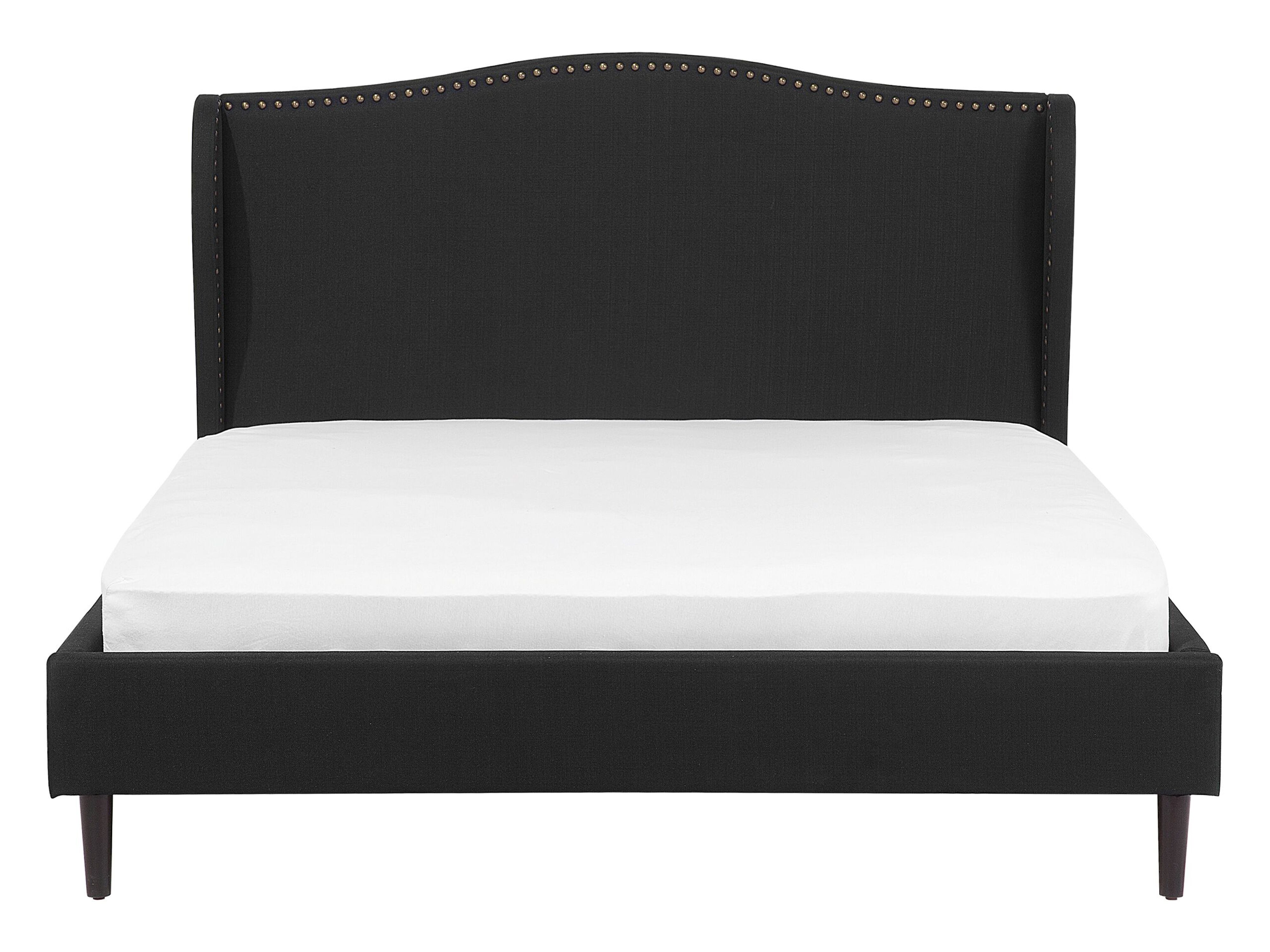 Fabric EU Double Size Bed Black COLMAR Beliani.co.uk