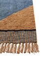 Cotton Area Rug Striped 140 x 200 cm Blue and Brown XULUF_906842
