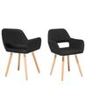 Set of 2 Fabric Dining Chairs Black CHICAGO_696157
