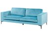 3 Seater Velvet Sofa Light Blue VADSTENA _771420