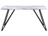 Dining Table 150 x 80 cm Marble Effect White with Black MOLDEN_790642