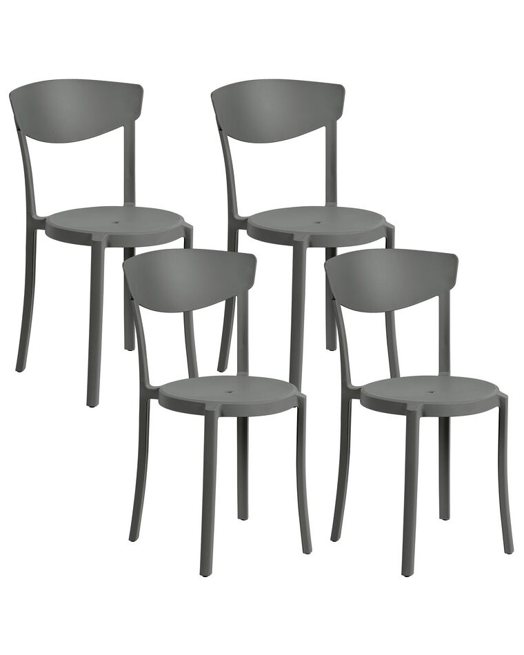 Set of 4 Dining Chairs Dark Grey VIESTE_861692