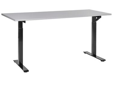 Fekete és szürke manuálisan állítható íróasztal 160 x 72 cm DESTINES
