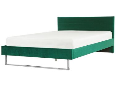 Zamatová posteľ 180 x 200 cm zelená BELLOU