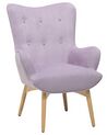 Velvet Wingback Chair with Footstool Light Violet VEJLE_712802