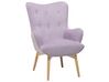 Sessel Samtstoff violett mit Hocker VEJLE_712802