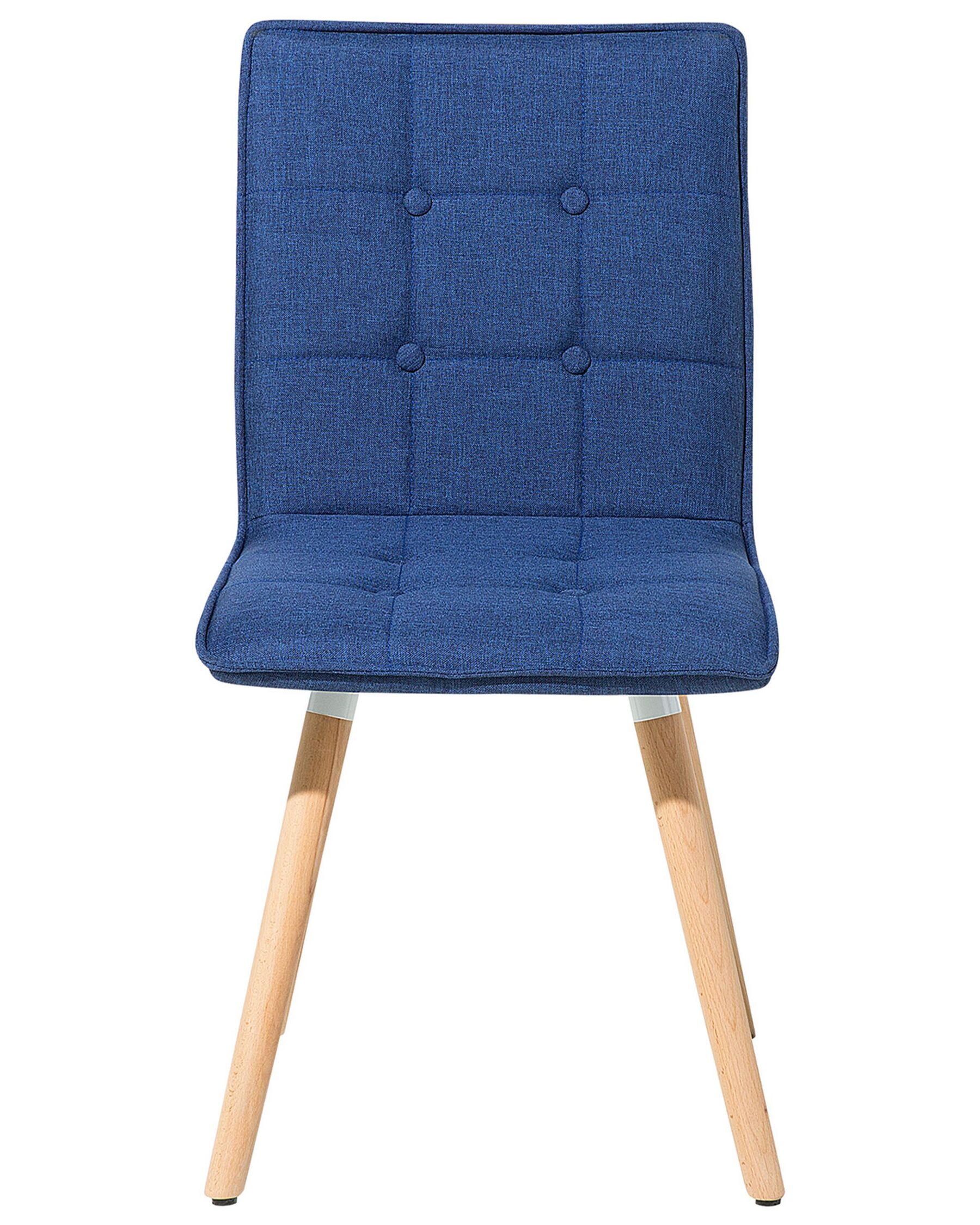 Set of 2 Fabric Dining Chairs Blue BROOKLYN Beliani.co.uk