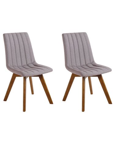 	Conjunto de 2 sillas de poliéster gris pardo/madera oscura CALGARY