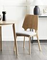 Spisebordsstol lyst træ/grå stof sæt af 2 ABEE_837168