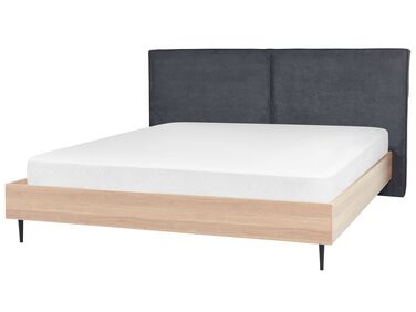 Bed stof donkergrijs 180 x 200 cm IZERNORE