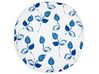 Set of 2 Outdoor Cushions Leaf Motif ⌀ 40 cm White and Blue TORBORA_881322