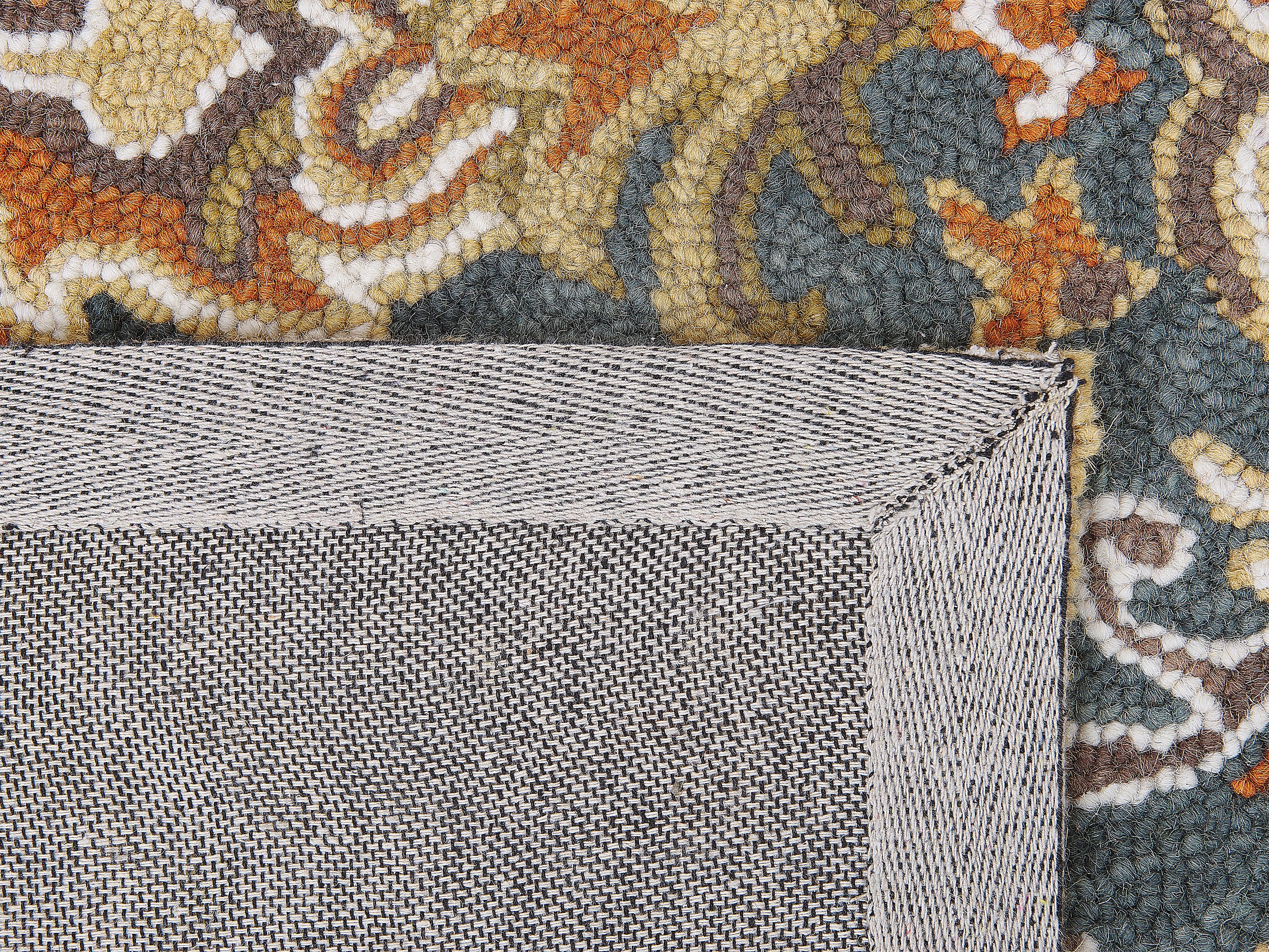 Alfombra de lana gris/beige/naranja 80 x 150 cm UMURLU_830928