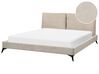 Bed corduroy taupe 180 x 200 cm MELLE_882260