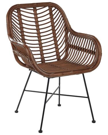 Krzesło rattanowe brązowe CANORA