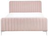 Bed fluweel roze 140 x 200 cm LUNAN_803494