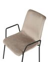 Set of 2 Velvet Dining Chairs Taupe JEFFERSON_788570