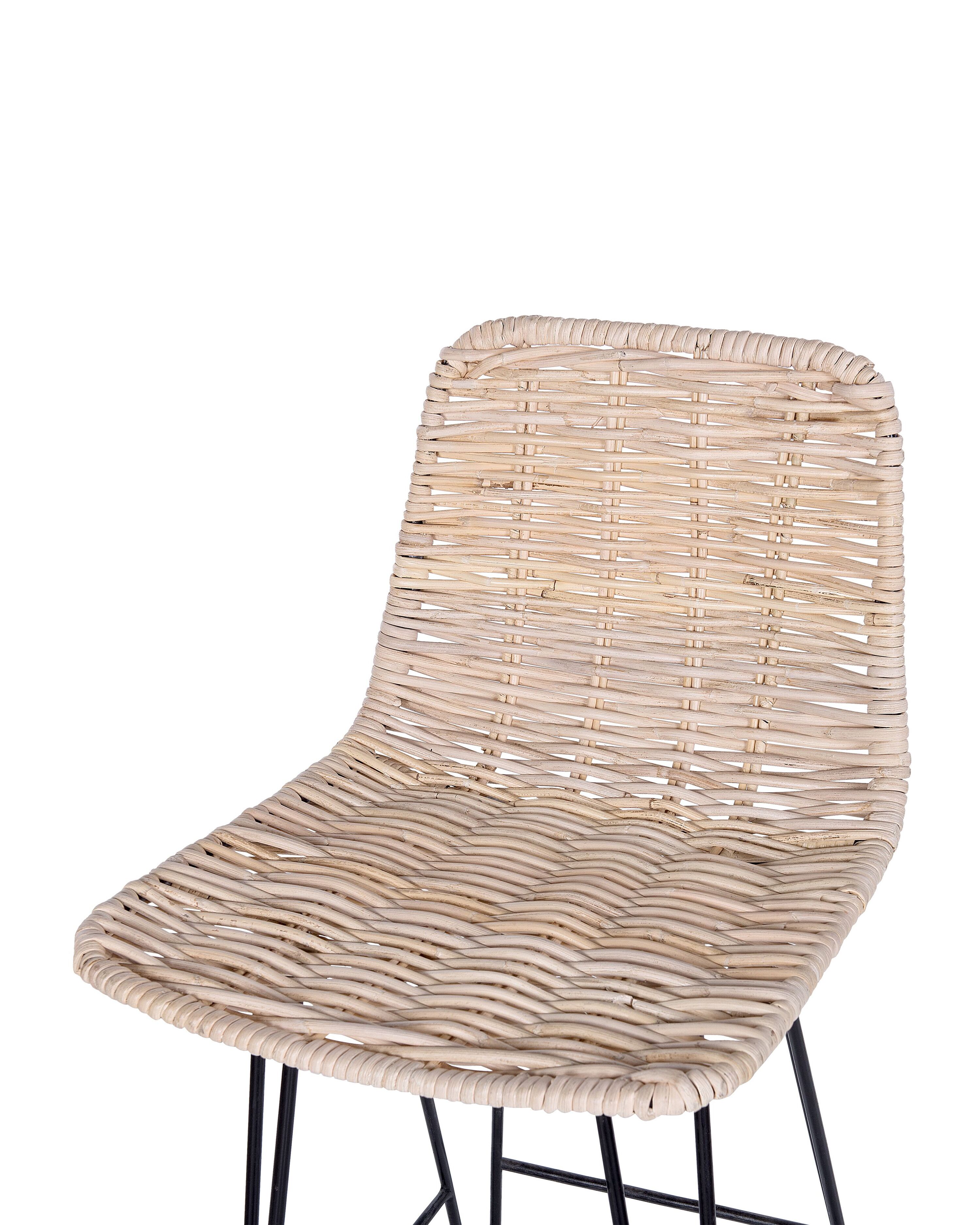 Set of 2 Rattan Bar Chairs Natural CASSITA | Beliani.co.uk