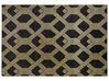 Tapis en viscose et coton noir et doré à motif géométrique avec craquelures 160 x 230 cm VEKSE_762332