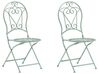 Set of 2 Metal Garden Folding Chairs Green TRENTO_780727