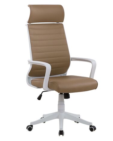 Hnedá ekologická kožená kancelárska stolička LEADER