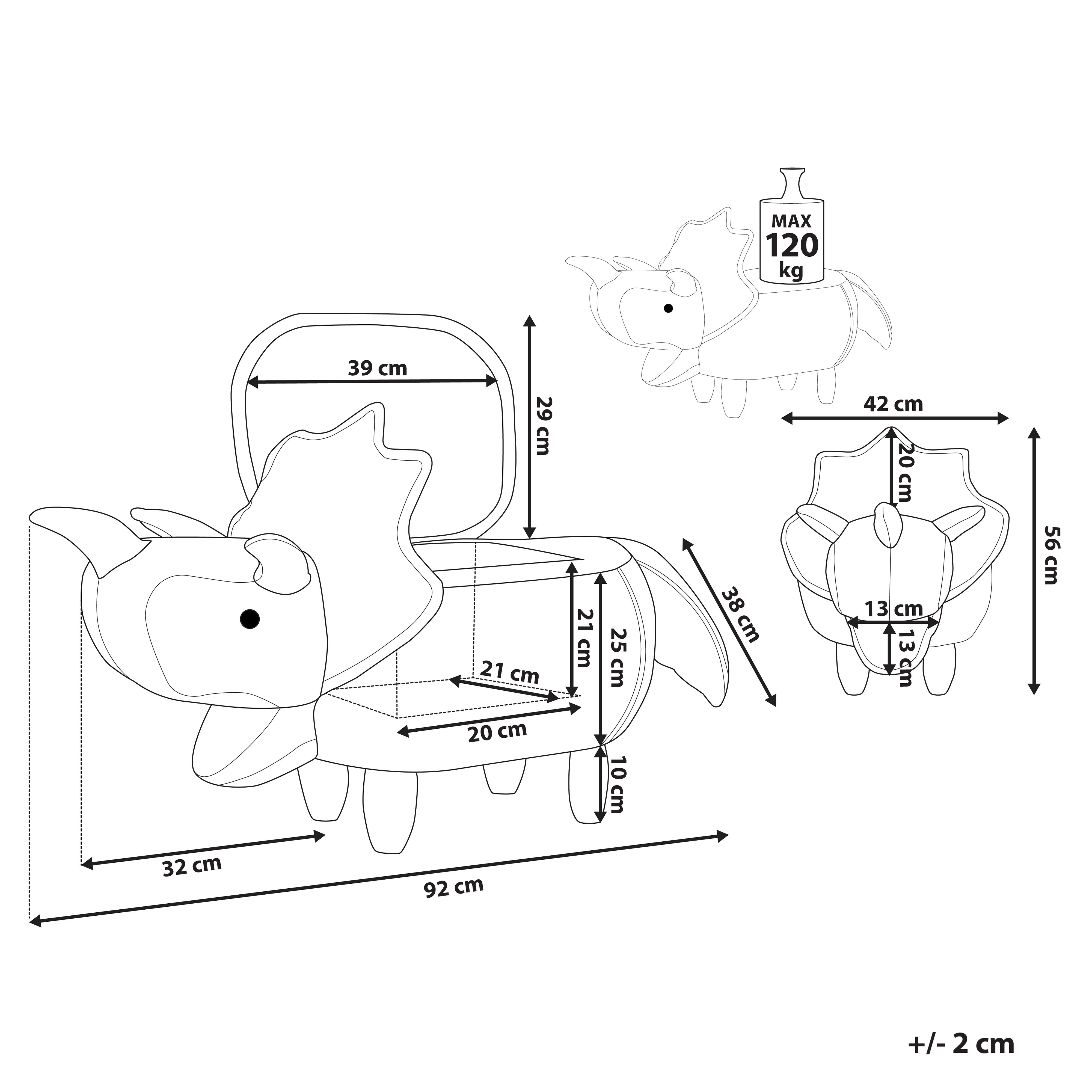 Pufa zwierzak ze schowkiem zielona TRICERATOPS