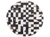 Dywan patchwork okrągły skórzany ⌀ 140 cm czarno-biały BERGAMA_689656