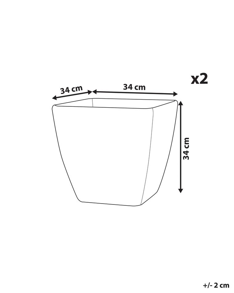 Lot de 2 cachepots gris 34 x 34 x 34 cm ZELI Beliani.fr