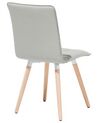 	Conjunto de 2 sillas de comedor de poliéster gris claro/madera clara BROOKLYN_743938