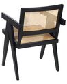 Chaise en bois d'acajou et rotin tressé clair et noir WESTBROOK_848248