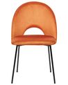 Sada 2 sametových jídelních židlí oranžové COVELO_859970